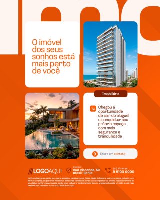 Imobiliária O Imóvel Dos Seus Sonhos Está Mais Perto de Você PSD Editável