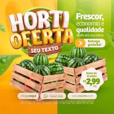 Horti Oferta frescor Economia e Qualidade PSD Editável