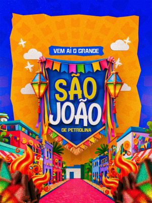 São João Vem Aí Grande Festival Junino PSD Editável