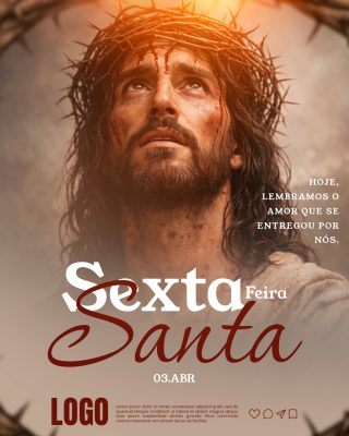 Sexta-Feira Santa Memória do Amor por Nós Arte Religiosa PSD Editável