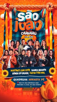 São João Caruaru 24.JUN Banda Mastruz com Leite Flyer PSD Editável
