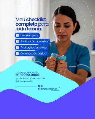 Faxineira Meu Checklist Completo para Toda Faxina PSD Editável