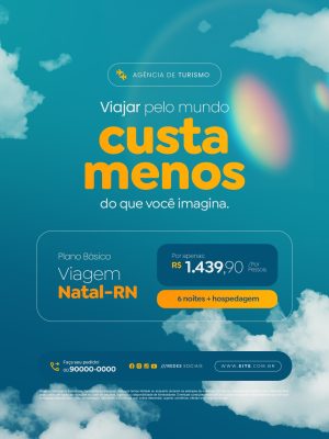 Agência de Turismo Viajar Pelo Mundo Custa Menos PSD Editável