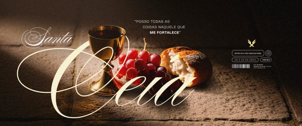 Carrossel Santa Ceia 22 a 24 de Abril Evento Religioso Sagrado PSD Editável