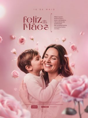 Dia das Mães 10 de Maio Feliz Dia das Mães PSD Editável