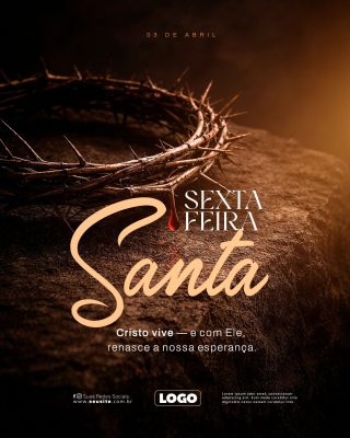 Sexta-feira Santa 03 de Abril Cristo Vive PSD Editável