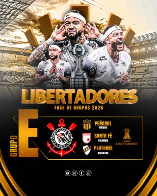 Fase de Grupos Libertadores 2026 Corinthians Template Esportivo PSD Editável