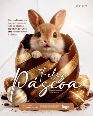 Páscoa Feliz Páscoa Domingo de Páscoa 05 de Abril PSD Editável