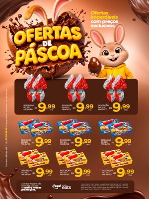 Páscoa 2026 Ofertas Imperdíveis Promocao Comercial PSD Editável