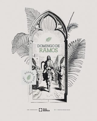 Domingo de Ramos Hosana nas Alturas Arte Sacra PSD Editável
