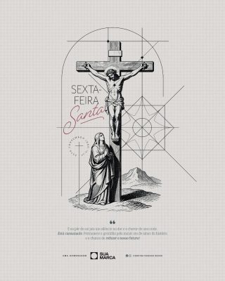 Sexta-feira Santa Momento de Reflexão Paz e Gratidão PSD Editável