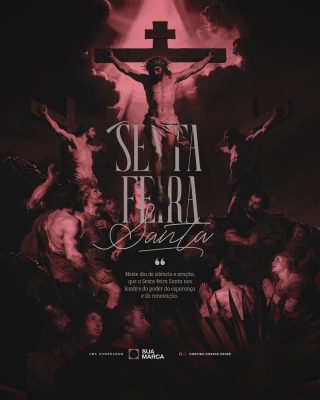 Sexta-feira Santa Mensagem de Esperança e Renovação Vertical PSD Editável