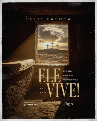 Feliz Páscoa - Pascoa Cristã - Easter - PSD Editável