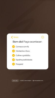 Bom Dia Mensagem Motivacional Story Instagram PSD Editável