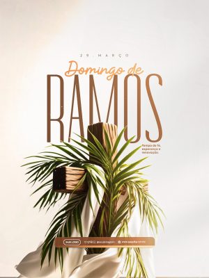 Domingo de Ramos 29 de Março Fé Esperança Renovação PSD Editável