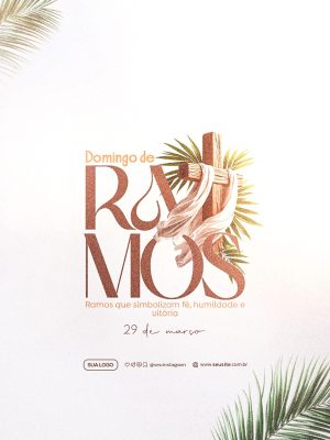 Domingo de Ramos 29 de Março Template Religioso PSD Editável