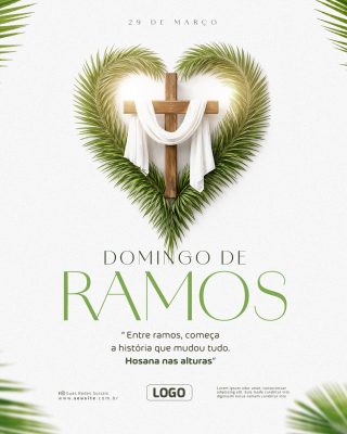 Domingo de Ramos 29 de Março Entre Ramos Hosana PSD Editável