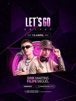 Flyer Próximos Shows Let'sgo Privat PSD Editável