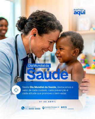 Dia Mundial da Saúde 07 de Abril Destaque de Prevenção PSD Editável