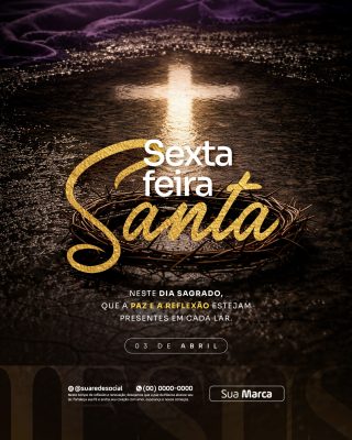 Sexta-feira Santa Paz e Reflexão em Cada Lar PSD Editável