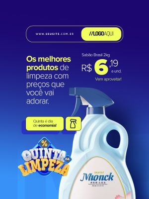 Quinta da Limpeza Os Melhores Produtos PSD Editável