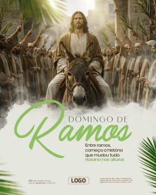 Domingo de Ramos Hosana nas Alturas Post Igreja PSD Editável