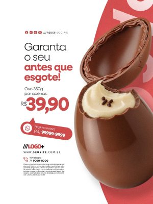 Ovo de Páscoa Garanta o Seu Antes que Esgote PSD Editável