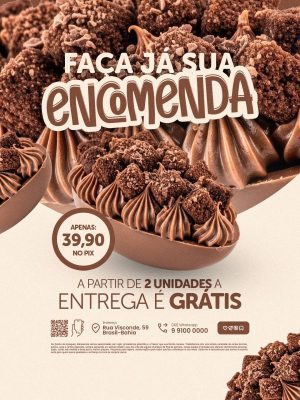 Páscoa Faça Já Sua Encomenda Ovo de Colher PSD Editável