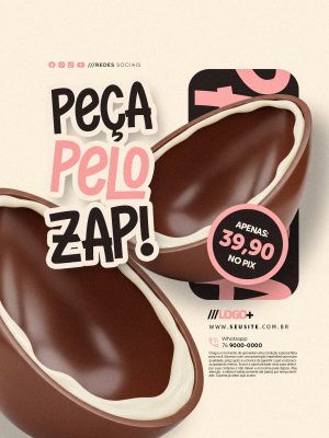 Páscoa Peça Pelo Zap Ovos de Páscoa PSD Editável