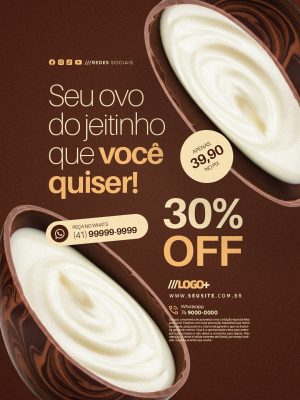 Páscoa Seu Ovo do Jeitinho Que Você Quiser 30% Off PSD Editável