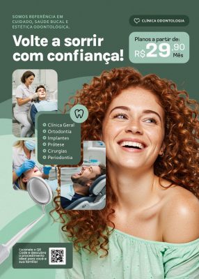Flyer Dentista Volte a Sorrir com Confiança PSD Editável