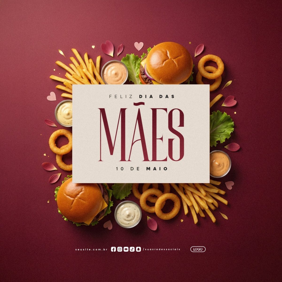 Dia das Mães 10 de Maio Hamburgueria PSD Editável