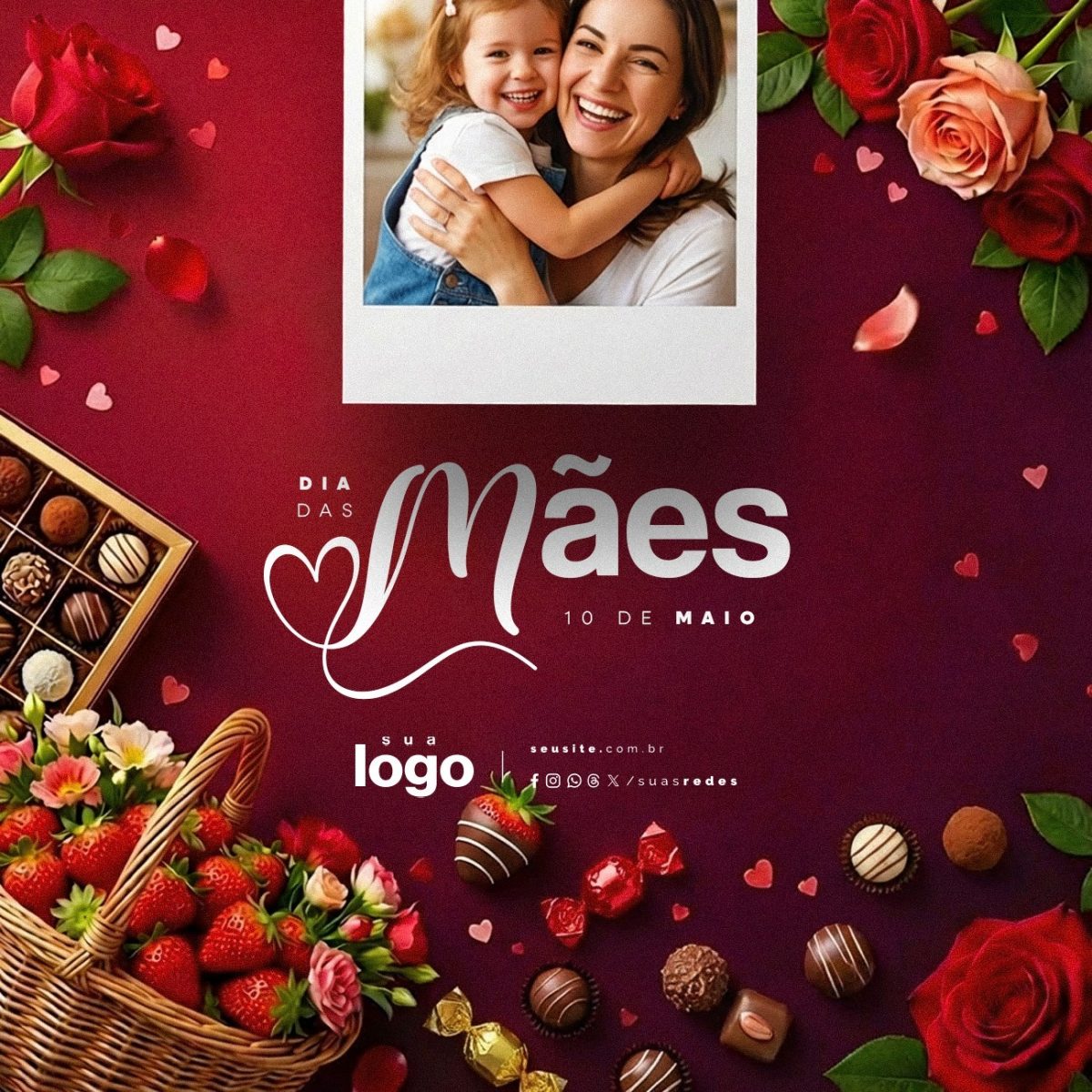 Dia das Mães 10 de Maio Doceria PSD Editável