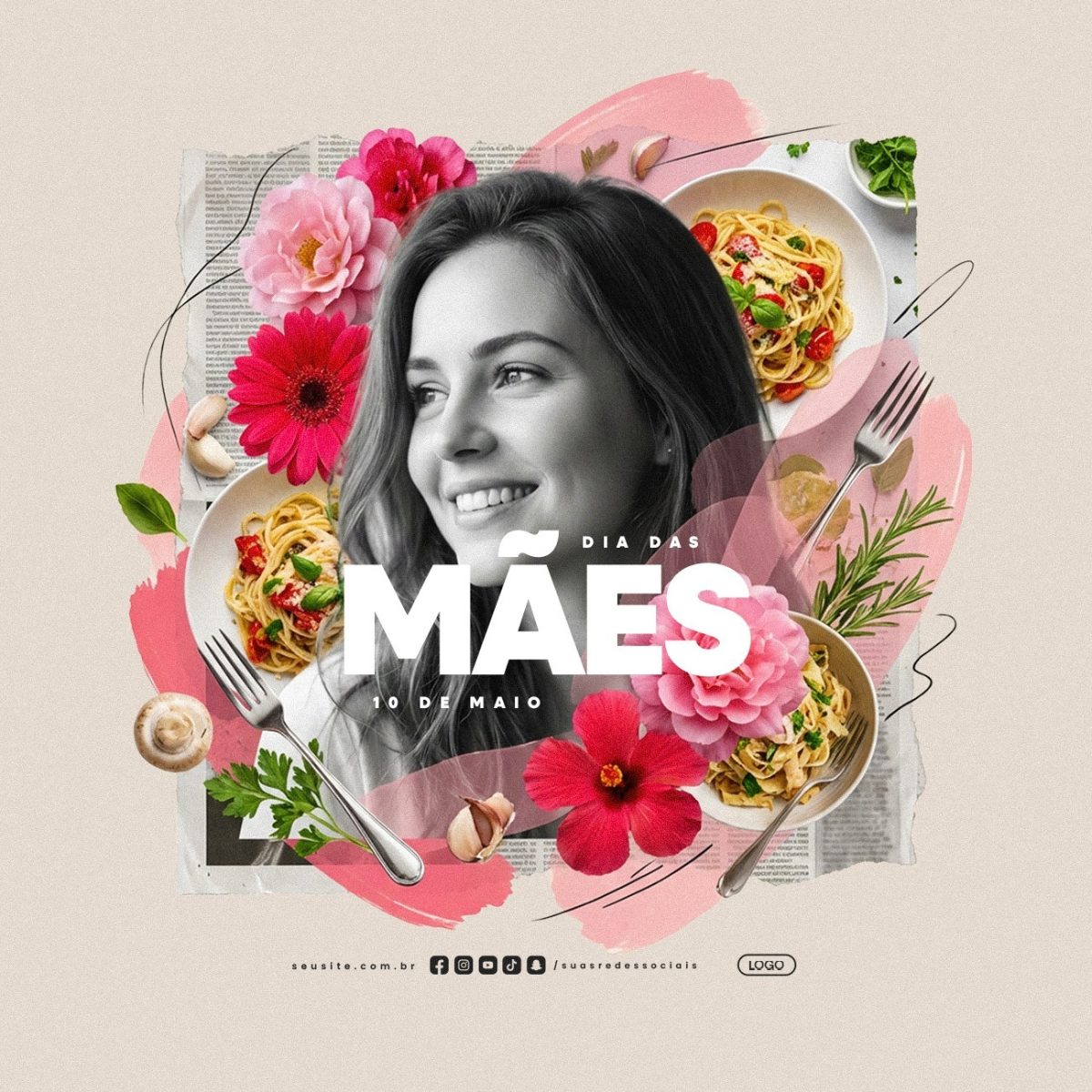 Dia das Mães 10 de Maio Restaurante PSD Editável