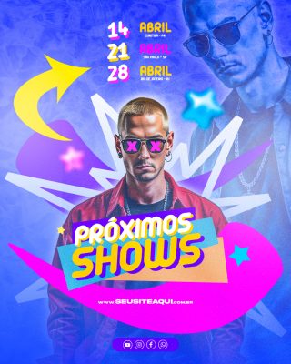 Próximos Shows Evento Música PSD Editável