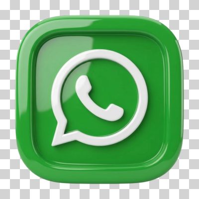 WhatsApp Ícone 3D Aplicativo de Mensagens Verde PNG Transparente