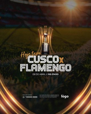 Hoje Tem Cuscos x Flamengo 08 de Abril  PSD Editável