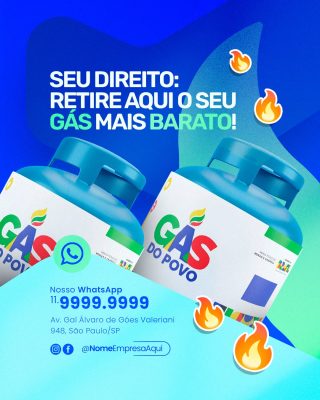 Distribuidora de Gás e Água Seu Direito Retire Aqui o Seu Gás Mais Barato PSD Editável