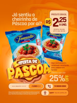 Oferta de Páscoa Especial Já Sentiu o Cheirinho de Páscoa PSD Editável