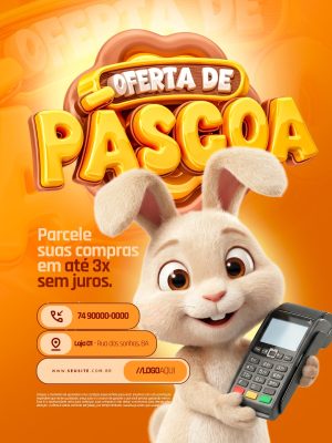 Oferta de Páscoa Parcele Suas Compras PSD Editável