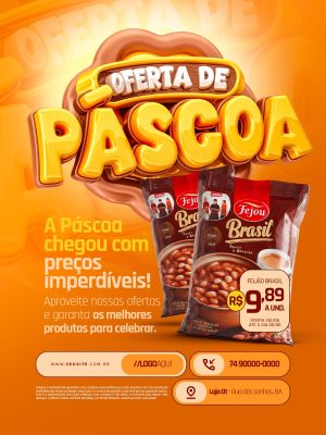 A Páscoa Chegou Com Preços Imperdíveis Oferta de Páscoa PSD Editável