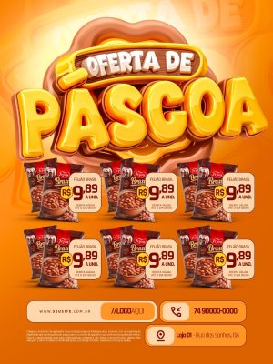  Oferta de Páscoa Encarte Supermercado PSD Editável
