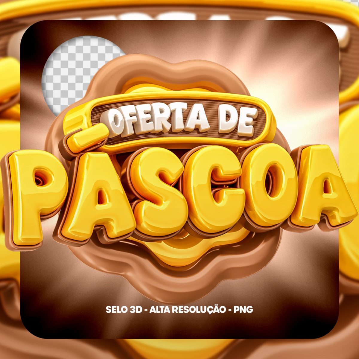 Páscoa Oferta Selo 3D PSD
