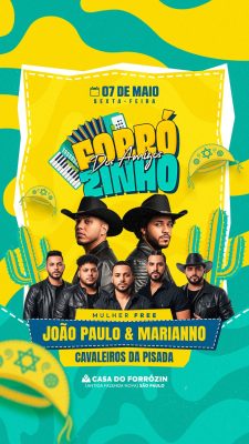 Flyer Forrózinho dos Amigos Social Media Story PSD Editável