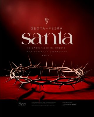 Páscoa Sexta-feira Santa O Sacrifício de Cristo PSD Editável