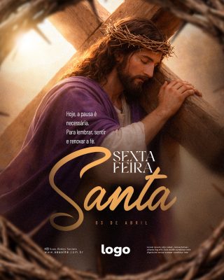 Sexta-Feira Santa Pausa Necessária Renovar a Fé PSD Editável