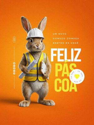 Feliz Páscoa 5 de Abril PSD Engenharia Editável