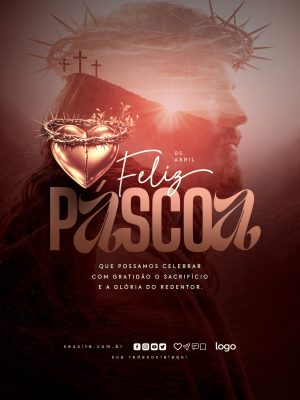 Páscoa Feliz Páscoa Que Possamos Celebrar Template Cristão PSD Editável