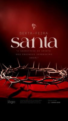Story Sexta-Feira Santa Sacrifício de Cristo Amor Redentor PSD Editável