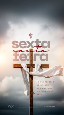 Story Sexta-feira Santa Sacrifício de Cristo Mensagem Religiosa PSD Editável